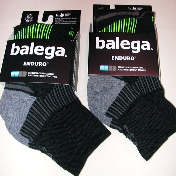 2 Pairs Balega Enduro Medium Cushion Unisex Quarter Socks Men's Size Large - Picture 1 of 6